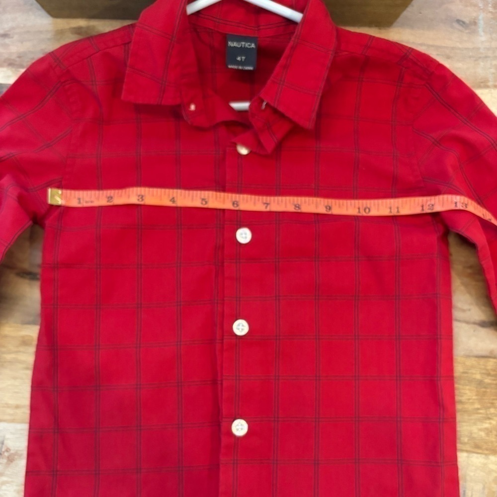 Nautica Boys 4T Red Plaid Button Down NWOT - Picture 6 of 7